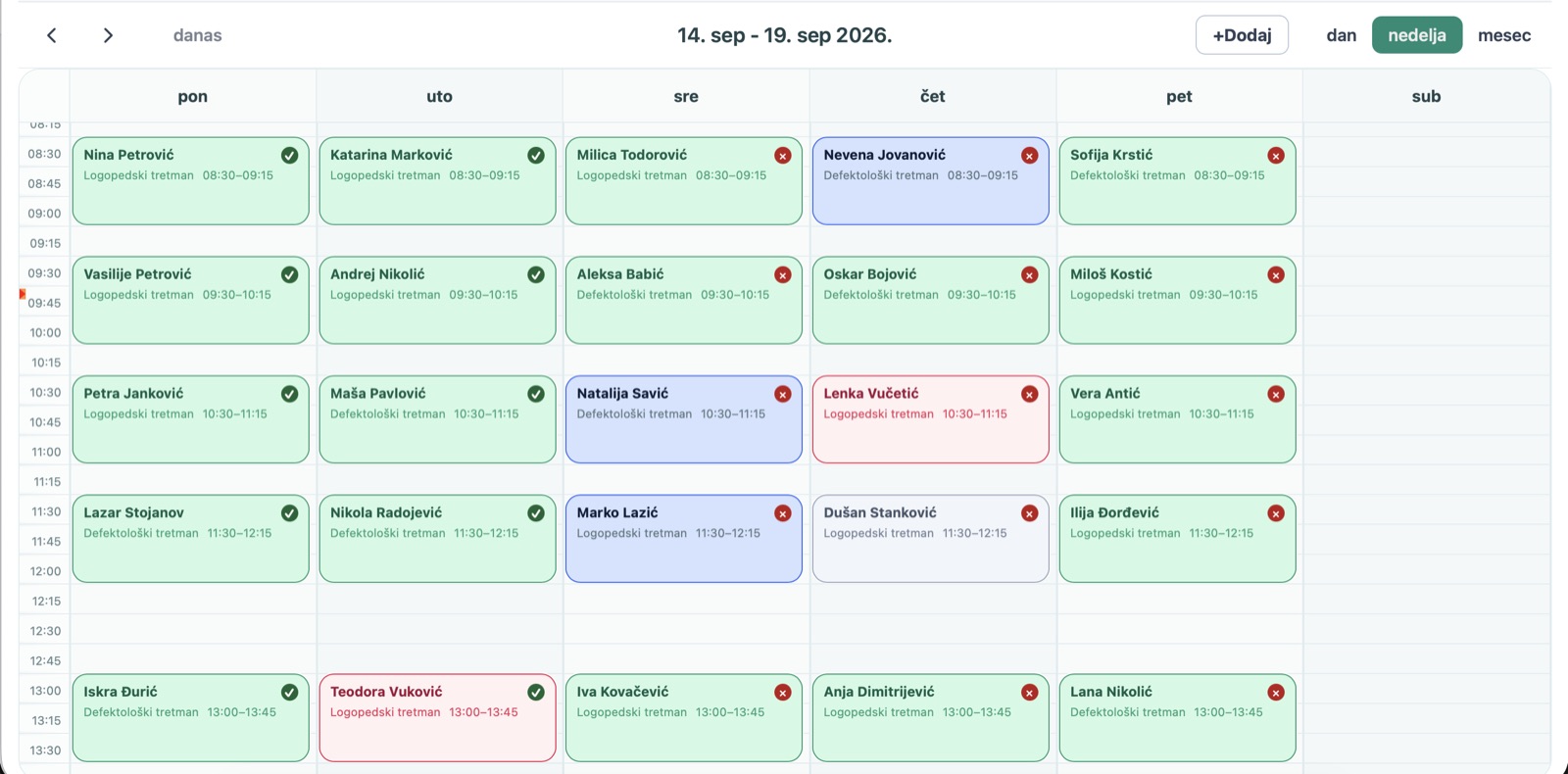 Kalendar centra u Engram Platform aplikaciji