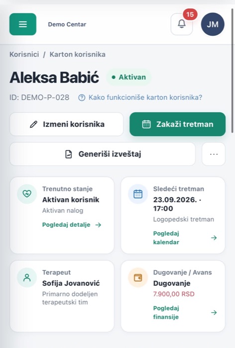 Karton korisnika na mobilnom telefonu
